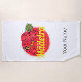 マデイラハイビスカスフラワーアイランドポルトガルお土産 ビーチタオル (正面)