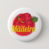 マデイラハイビスカスフラワーアイランドポルトガルお土産 缶バッジ (正面)