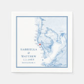 マデイラビーチフロリダマップエレガントウェディング スタンダードカクテルナプキン (正面)
