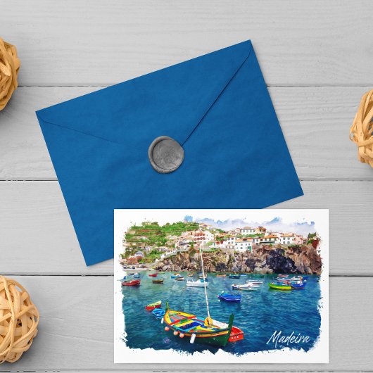 マデイラポルカラフルトガルヴィンテージトラベル ポストカード