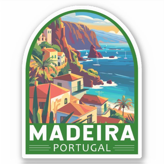 マデイラポルトガルトラベルアートヴィンテージ シール (正面)