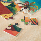 マデイラポルトガルトラベルアートヴィンテージ ジグソーパズル (側面)