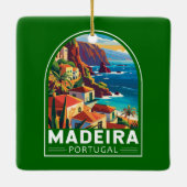 マデイラポルトガルトラベルアートヴィンテージ セラミックオーナメント (裏面)