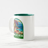マデイラポルトガルトラベルアートヴィンテージ ツートーンマグカップ (正面左)