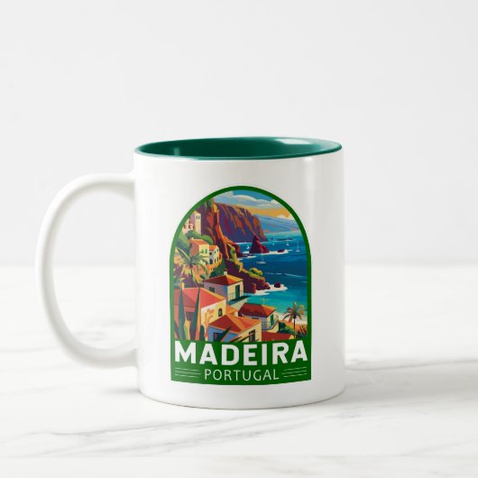 マデイラポルトガルトラベルアートヴィンテージ ツートーンマグカップ (左)