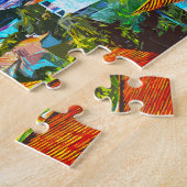 マデイラポルトガルパノラマビューイラストレーション ジグソーパズル (側面)