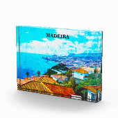 マデイラポルトガルパノラマビューイラストレーション フォトブロック (右)