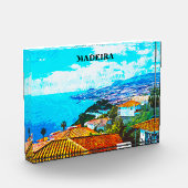 マデイラポルトガルパノラマビューイラストレーション フォトブロック (左)