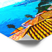 マデイラポルトガルパノラマビューイラストレーション ポスター (角)