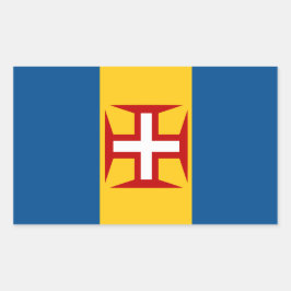 マデイラポルトガル国旗のステッカー 長方形シール