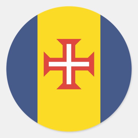 マデイラ国旗ポルトガル国国記号クロス ラウンドシール (正面)