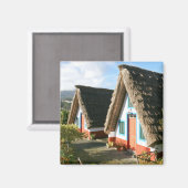 マデイラ島の写真とサンタナの典型的な家 マグネット (正面/裏面)