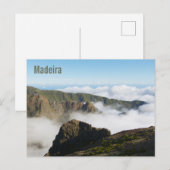 マデイラ島の雲とドラマチックな山の風景 ポストカード (正面/裏面)