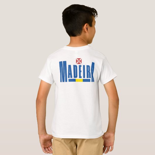 マデイラ文字と国旗の色 Tシャツ (裏面フル)