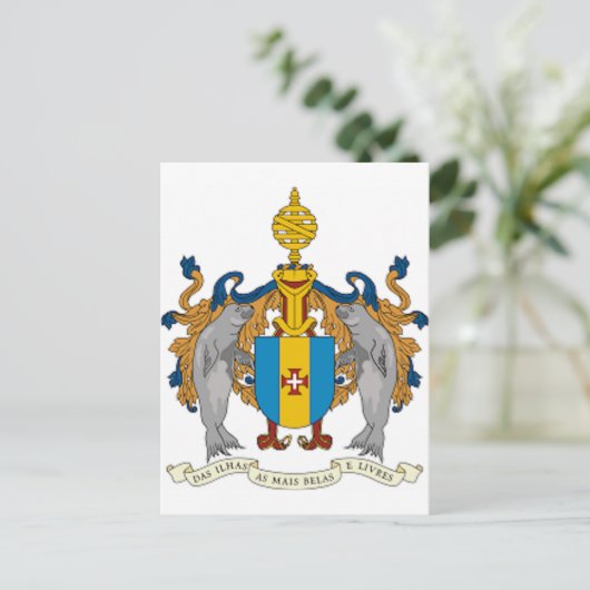 マデイラ(ポルトガル)の紋章付き外衣 ポストカード (スタンド正面)