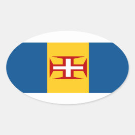マデイラ*国旗のヨーロッパ・スタイルオーバルステッカー 楕円形シール