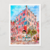 マデブルグドイツ有名な旅行プレイスウォーターカラー ポストカード (正面)