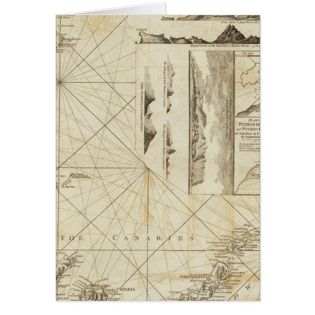 マデラス諸島とカナリア諸島の地図 (正面)