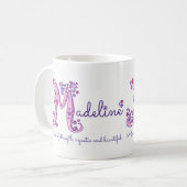 マデリーンの一流の意味手紙Mのモノグラムのマグ コーヒーマグカップ (正面左)