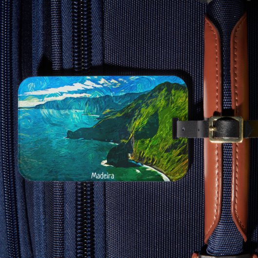 マデ素晴らしイラコースタルビュー油絵を描 ラゲッジタグ (正面インサイチュ4)