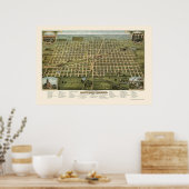 マトゥーン， ILパノラママップ – 1884 ポスター (キッチン)