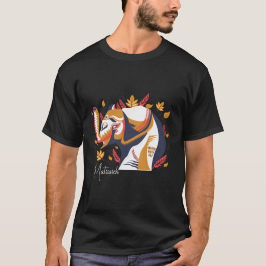 マトリア絵を描ク象 Tシャツ (正面)