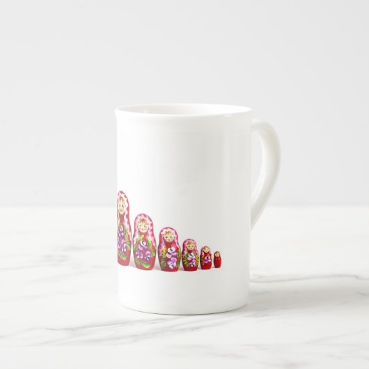 マトリオシュカの木の文化記ロシアの号- ボーンチャイナマグカップ (正面右)