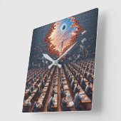 マトリックスからの脱出：超現実的な試験室 スクエア壁時計 (傾斜)