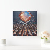 マトリックスからの脱出：超現実的な試験室 スクエア壁時計 (ホーム)