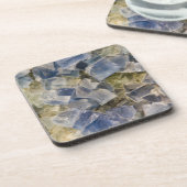 マトリックスの青い螢石の水晶 コースター (左側)