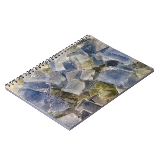 マトリックスの青い螢石の水晶 ノートブック (左側)