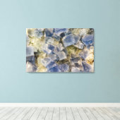 マトリックス中の青色蛍石の結晶 キャンバスプリント (インサイチュ (ウッドフロア))