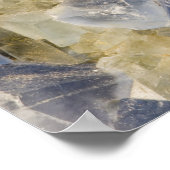 マトリックス中の青色蛍石の結晶 ポスター (角)