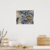 マトリックス中の青色蛍石の結晶 ポスター (キッチン)