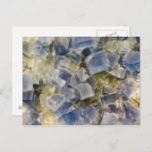 マトリックス中の青色蛍石の結晶 ポストカード (正面/裏面)