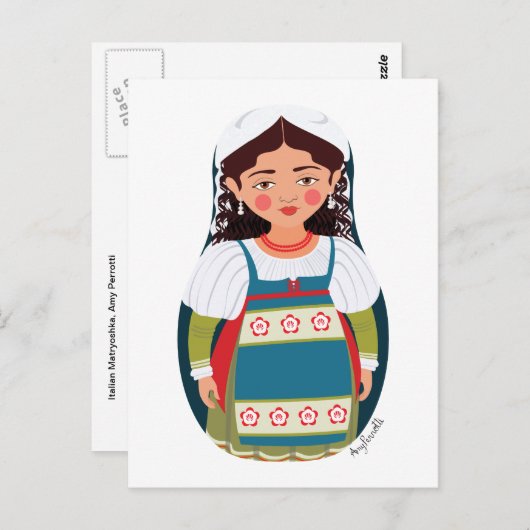 マトリョカイタリアンはがき ポストカード (正面/裏面)
