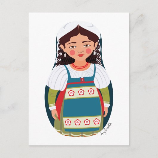 マトリョカイタリアンはがき ポストカード (正面)