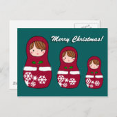 マトリョシカのクリスマスポストカード シーズンポストカード (正面/裏面)