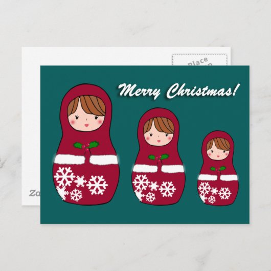 マトリョシカのクリスマスポストカード シーズンポストカード (正面/裏面)
