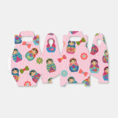 マトリョシカロシアのの人形ピンクの背景 フェイバーボックス (折り畳みなし)