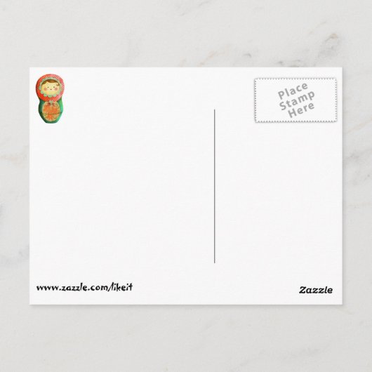 マトリョシカロシアのドール ポストカード (裏面)