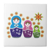 マトリョシカロシアの人形&ひまわりカスタム人形 タイル (正面)