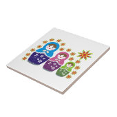 マトリョシカロシアの人形&ひまわりカスタム人形 タイル (側面)