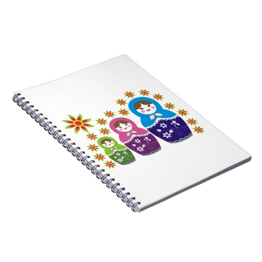 マトリョシカロシアの人形&ひまわりカスタム人形 ノートブック (右側)