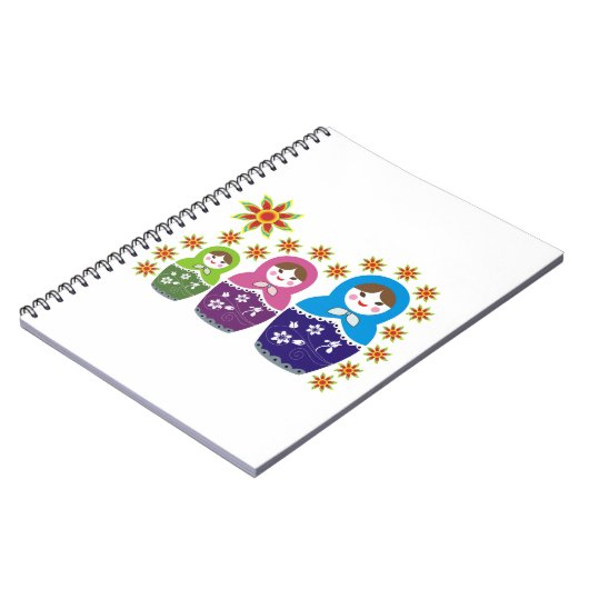 マトリョシカロシアの人形&ひまわりカスタム人形 ノートブック (左側)