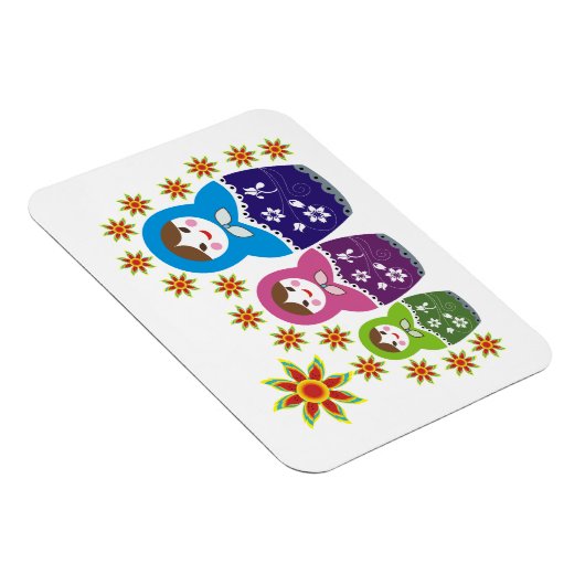 マトリョシカロシアの人形&ひまわりカスタム人形 マグネット (右側)