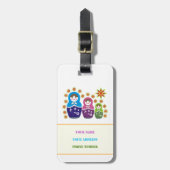 マトリョシカロシアの人形&ひまわりカスタム人形 ラゲッジタグ (正面縦)