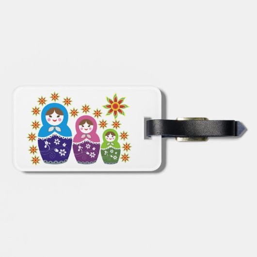 マトリョシカロシアの人形&ひまわりカスタム人形 ラゲッジタグ (裏面横)
