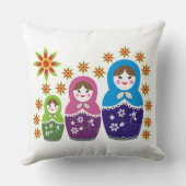 マトリョシカロシアの巣人形とヒマワリ クッション (裏面)