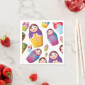 マトリョシカ人形、巣作ロシアのり人形。 スタンダードカクテルナプキン (インサイチュ)